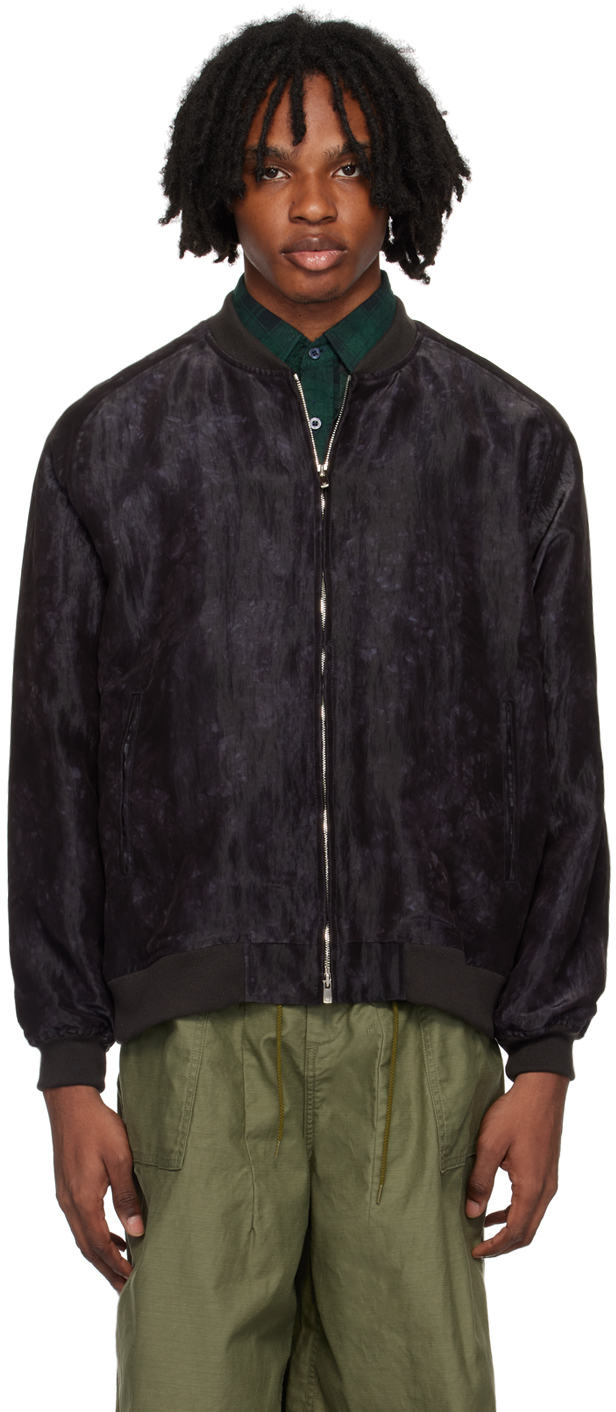 Shop Needles Black B.b. Bomber Jacket In B-charcoal