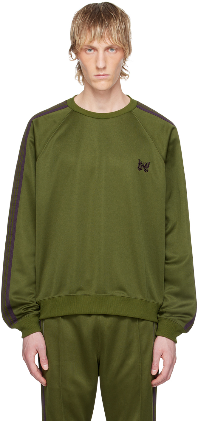 Shop Needles Khaki Track Sweatshirt In B-olive