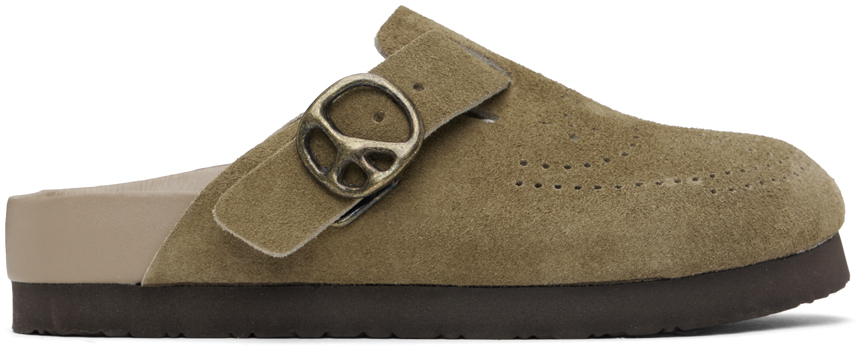 Taupe Suede Clogs