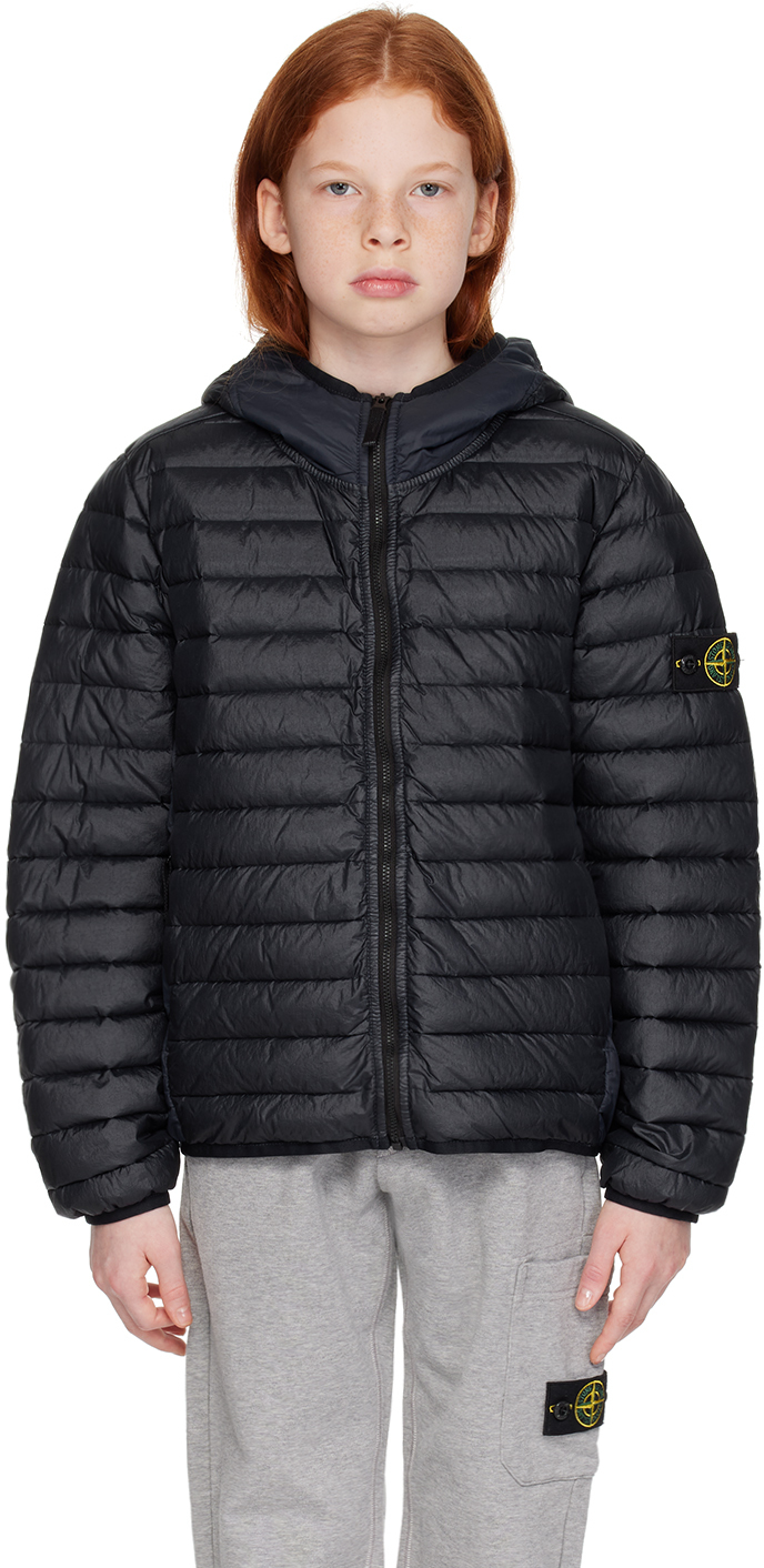Stone Island Junior Kids Navy Quilted Down Jacket In V0020 Navy Blue