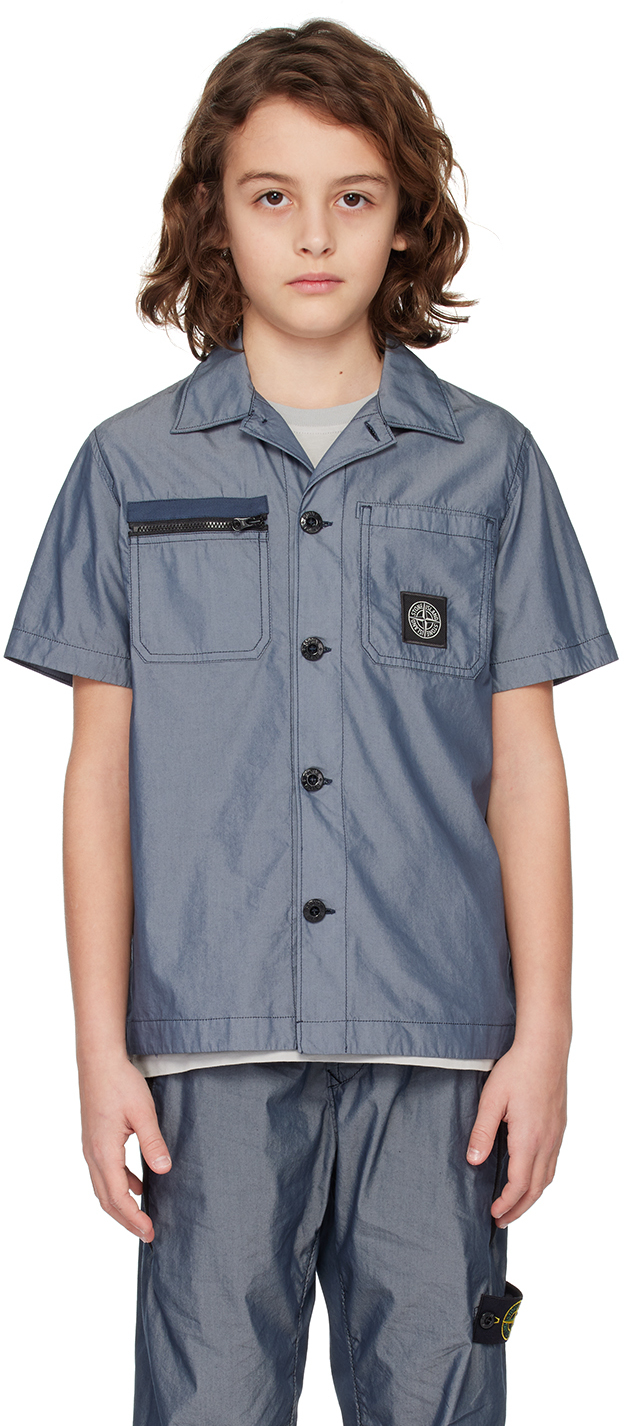Stone Island Junior Kids Navy 10201 Shirt In V0020 - Navy Blue