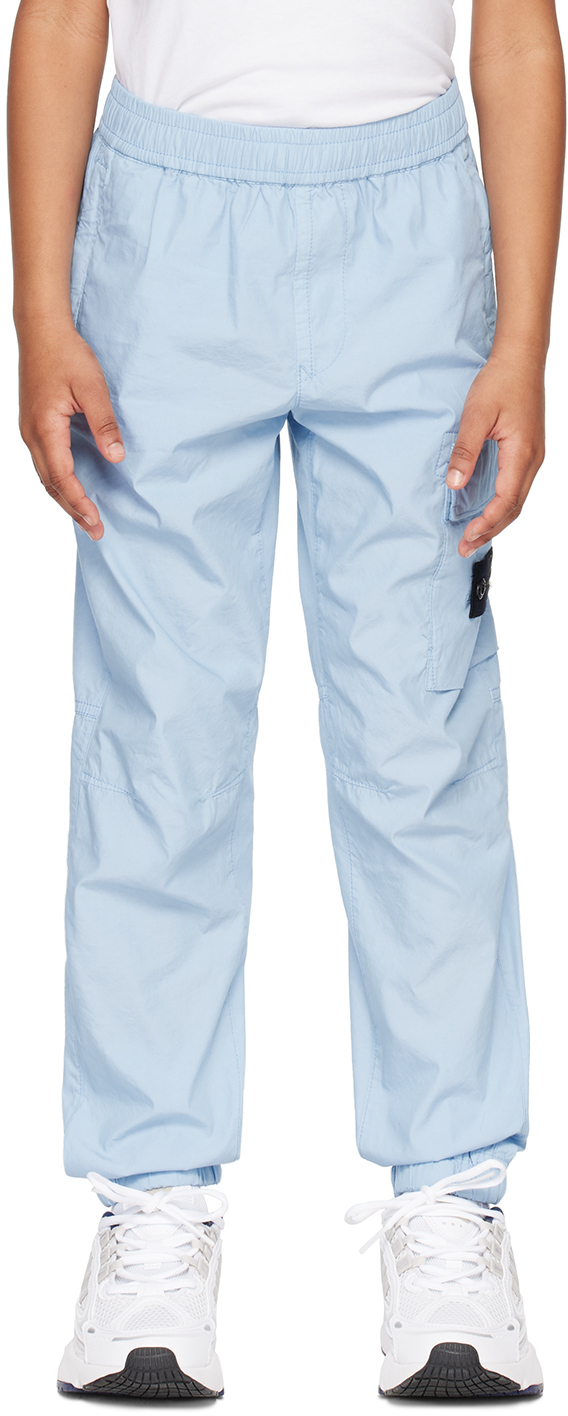 Stone Island Junior Kids Blue 30801 Cargo Trousers In V0040 - Blue
