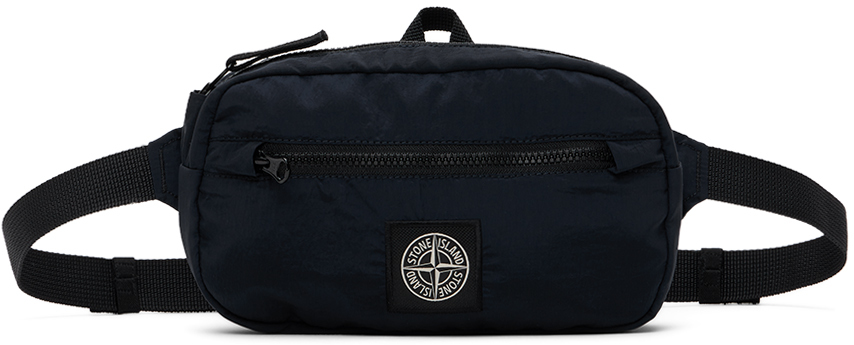 Shop Stone Island Junior Kids Navy Logo Patch Belt Bag In V0020 - Navy Blue