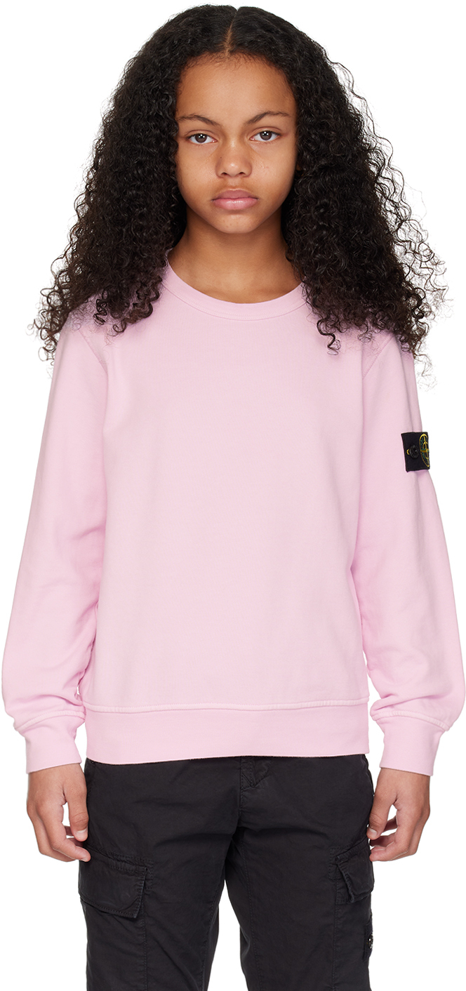 Enfant Pull molletonne teint en plongee rose