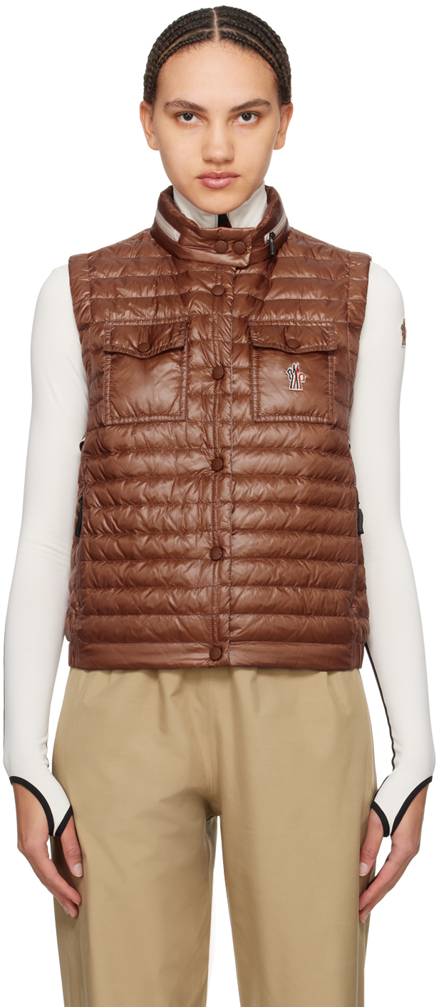 Shop Moncler Brown Gumiane Down Vest In 271 Brown
