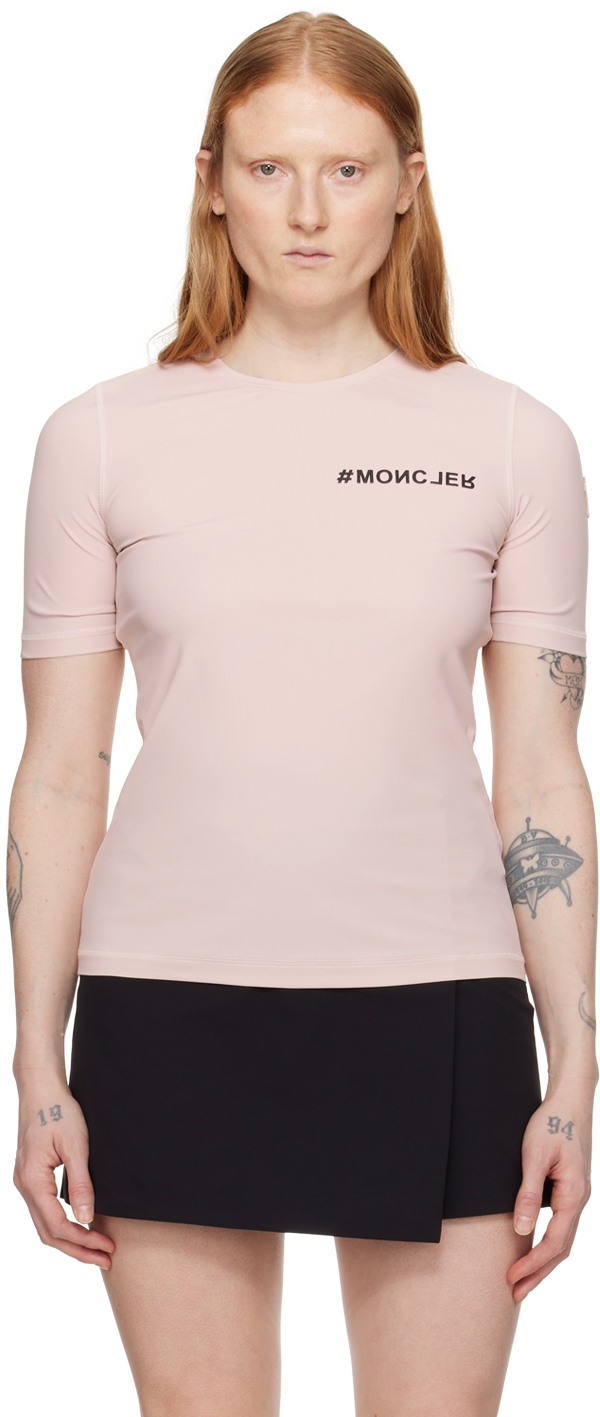 Shop Moncler Pink Maglia T-shirt In 50w Bit Of Pink