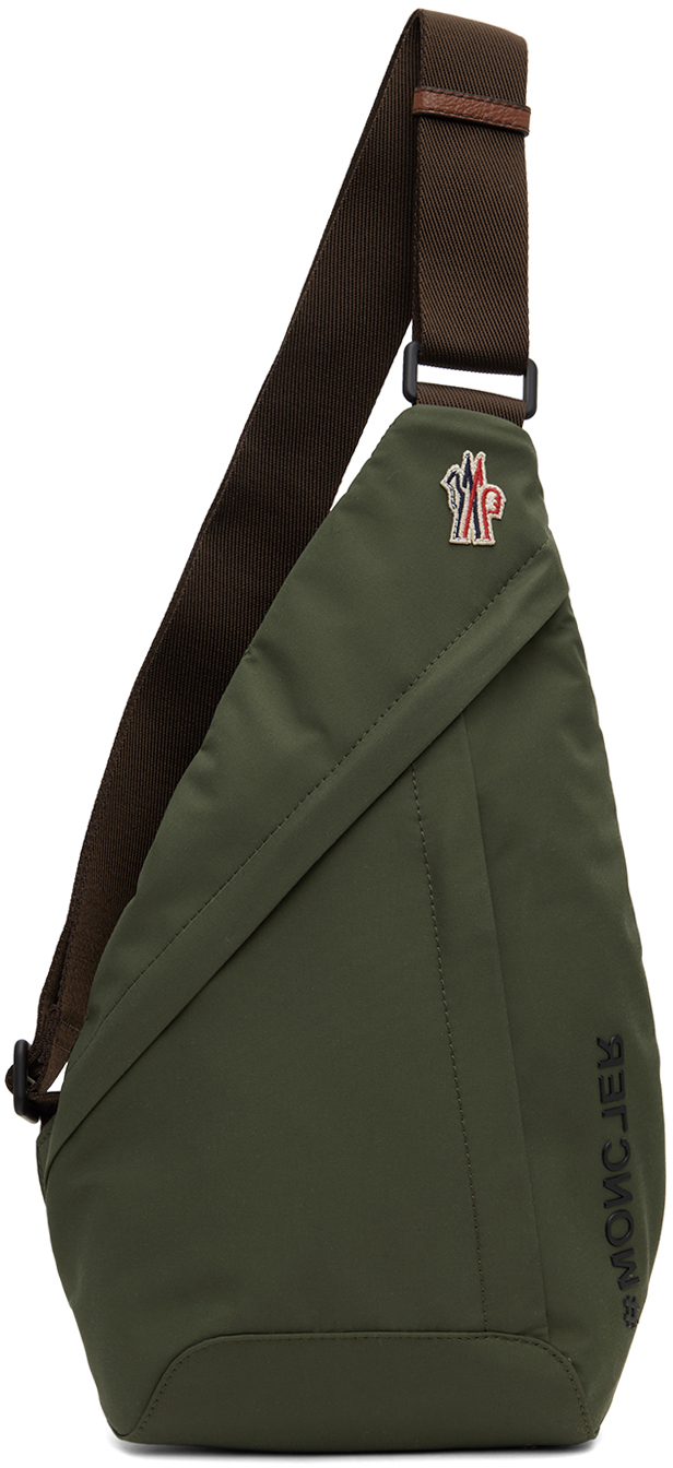 Moncler Green Carry Pouch Bag In Neutral