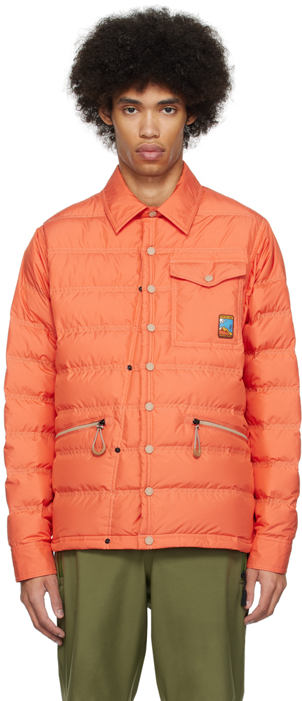 Shop Moncler Orange Packable Down Jacket In Langoustino 34k