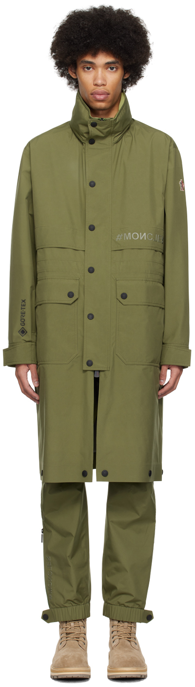 Shop Moncler Khaki Steig Coat In Cypress 820