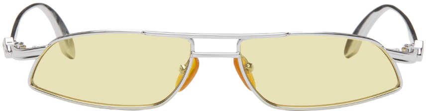 Silver & Yellow Demo Low Sunglasses