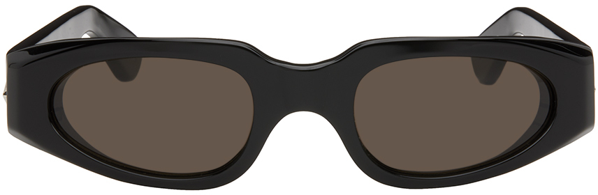 Shop Han Kjobenhavn Black Dash Sunglasses In Brown Black
