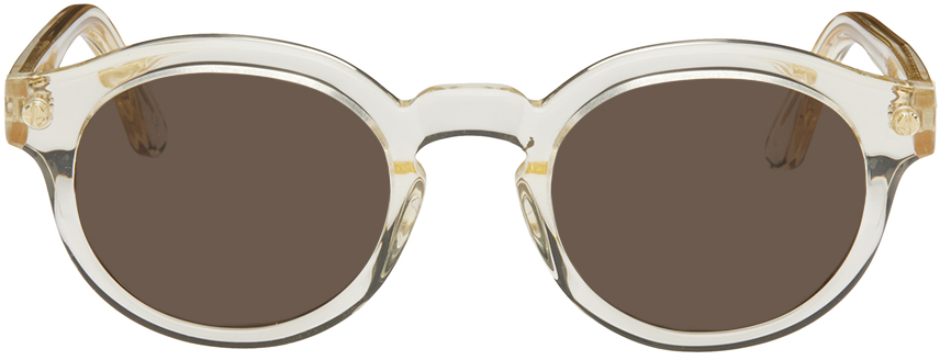 Shop Han Kjobenhavn Beige Dan Sunglasses In Gold Metal Brown Cha