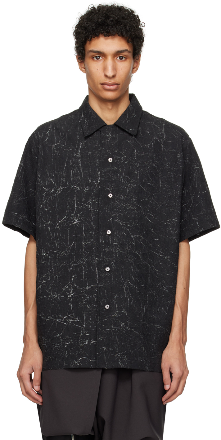 Black Wrinkle Shirt by Han Kjobenhavn on Sale