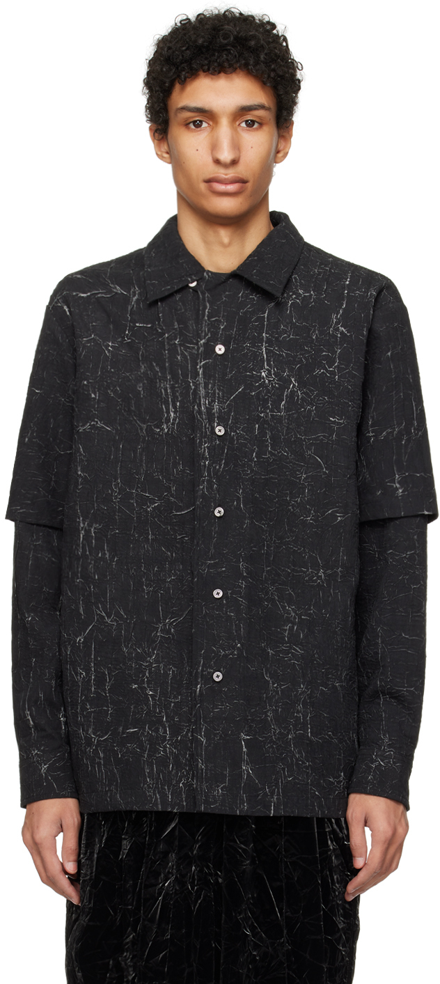 Han Kjobenhavn: Black Wrinkle Shirt | SSENSE