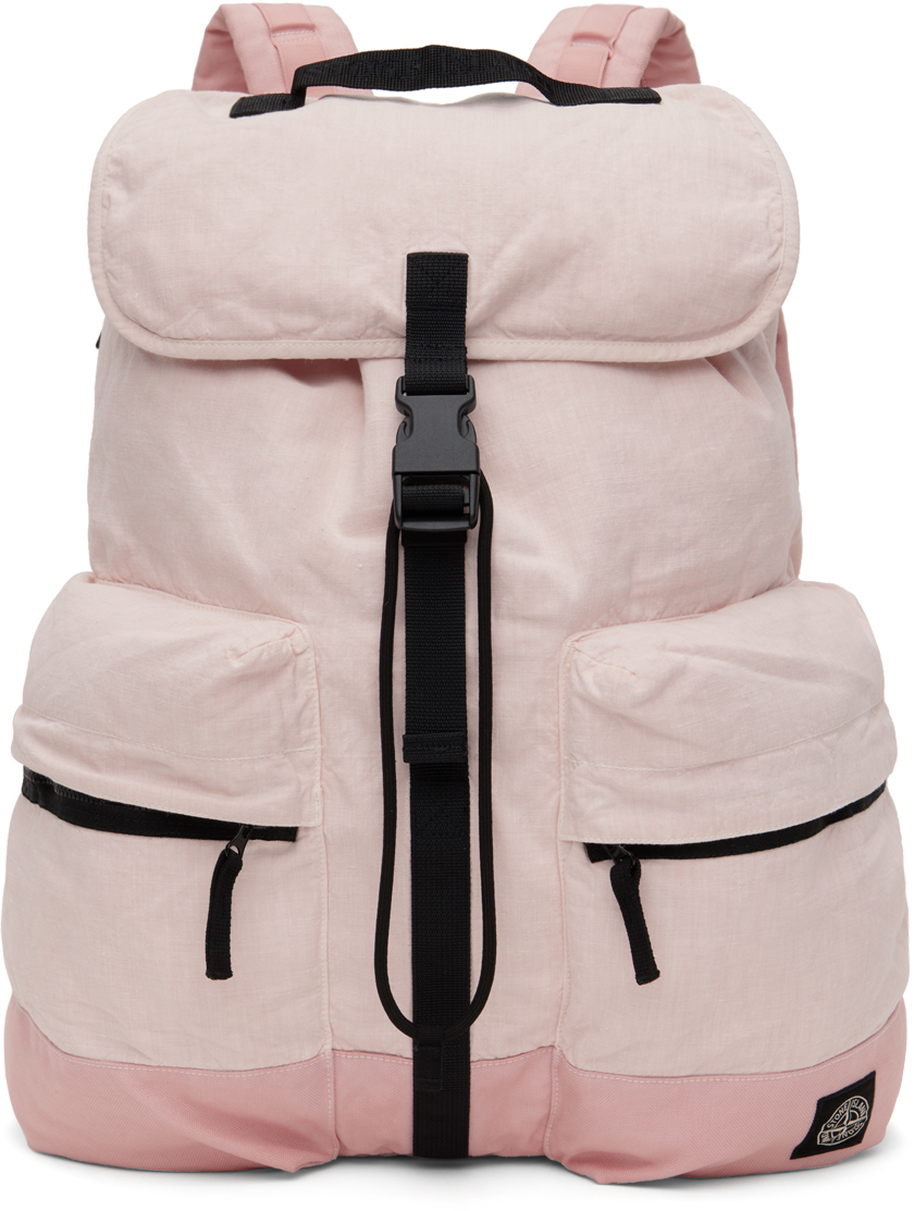 Stone Island Pink Drawstring Backpack In V0080 Pink