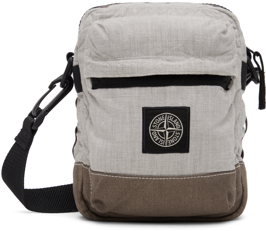 Stone Island Gray Patch Pouch In Grey