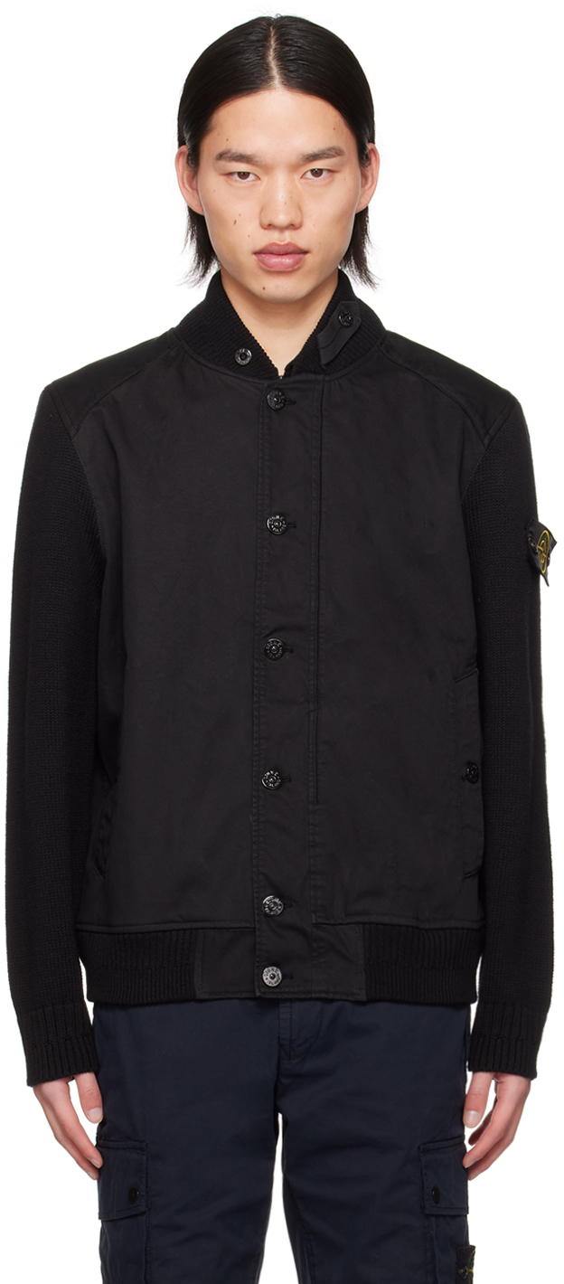 Stone island store bomber jacket black