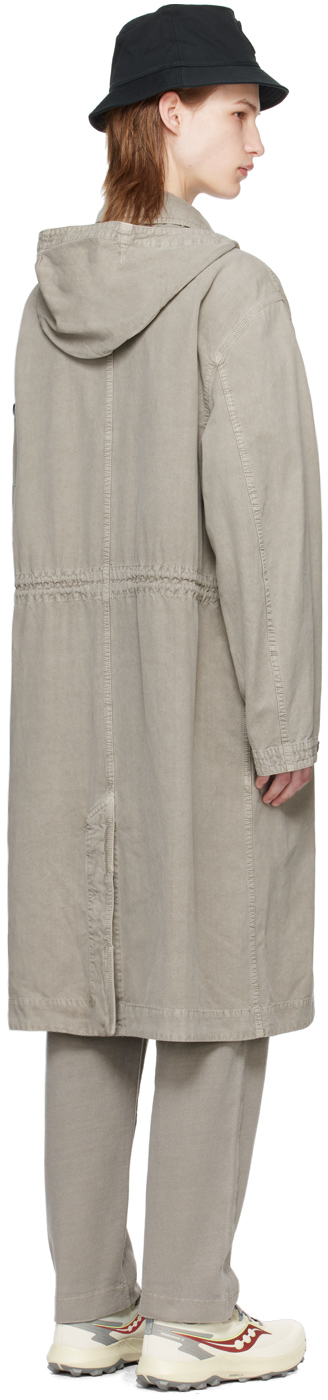 Stone Island Gray Patch Coat In V0064 Dust