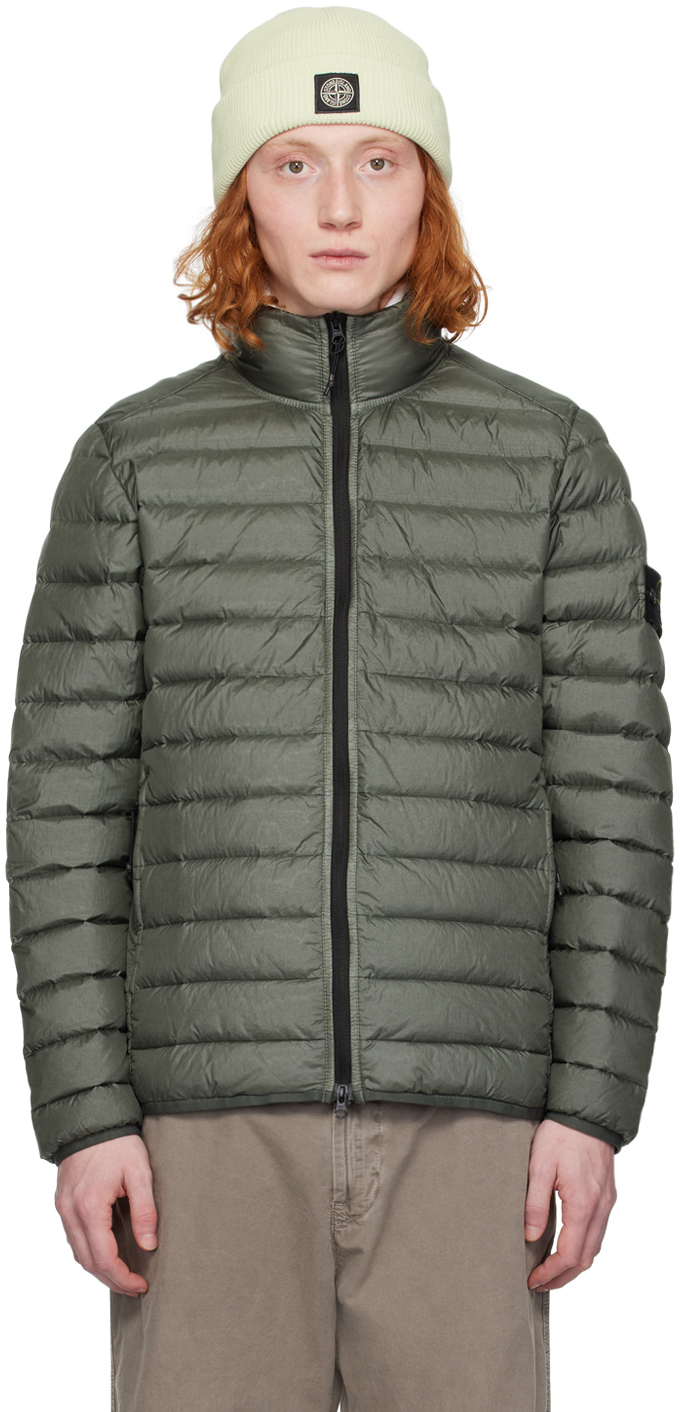 Stone island clearance down jacket green