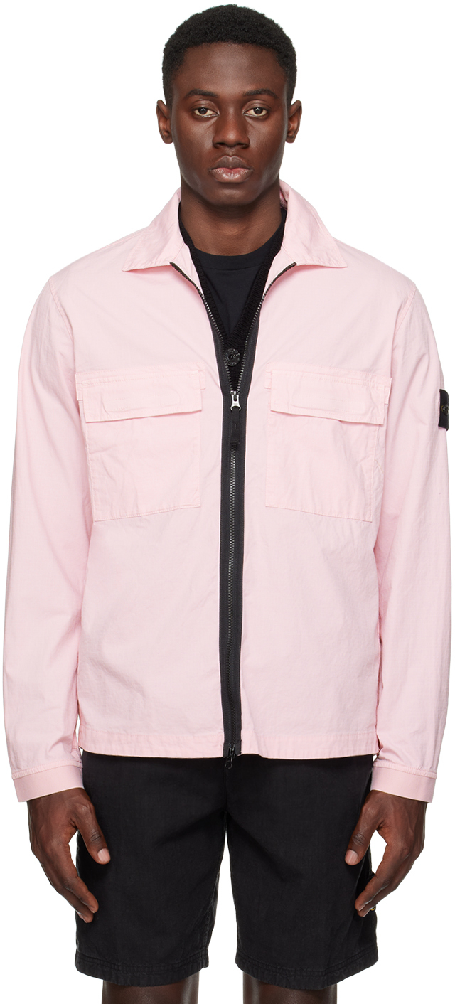 Stone Island Pink Patch Jacket In V0080 Pink
