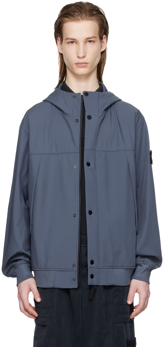 Stone Island: Blue Lightweight Jacket | SSENSE