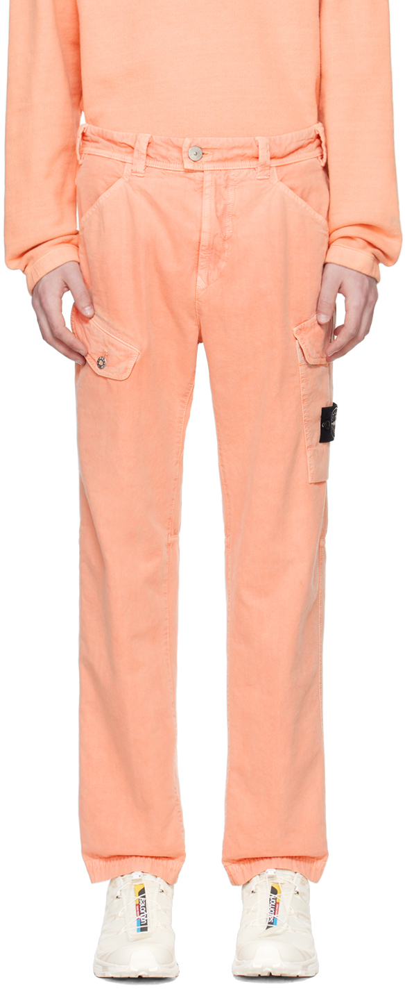 Shop Stone Island Pink Patch Cargo Pants In V0013 Rust