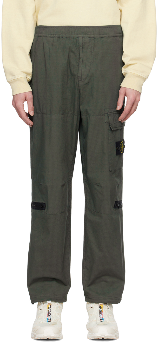Green Multi-Pocket Cargo Pants