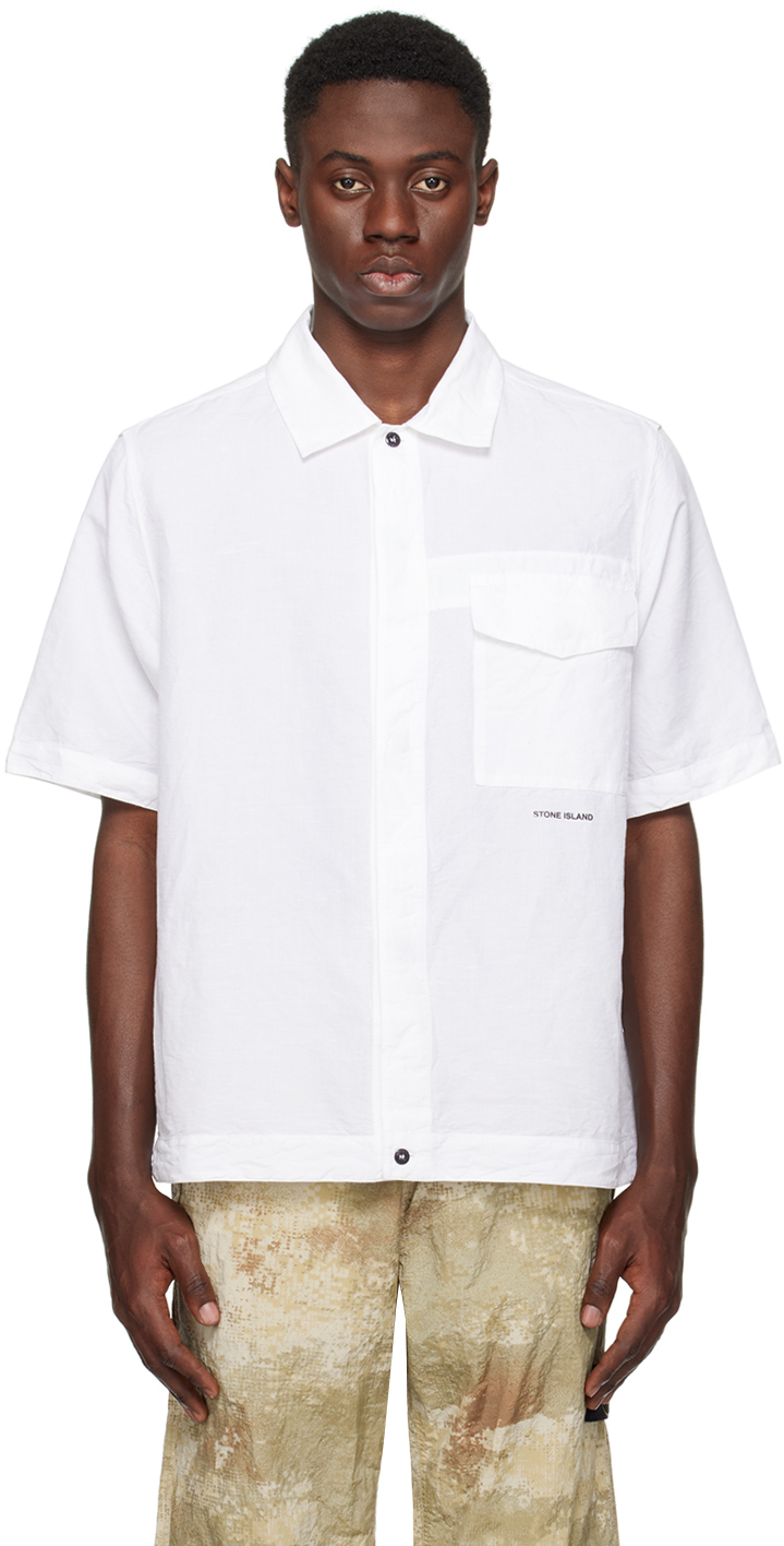 Stone Island White Comfort Shirt In V0001 White