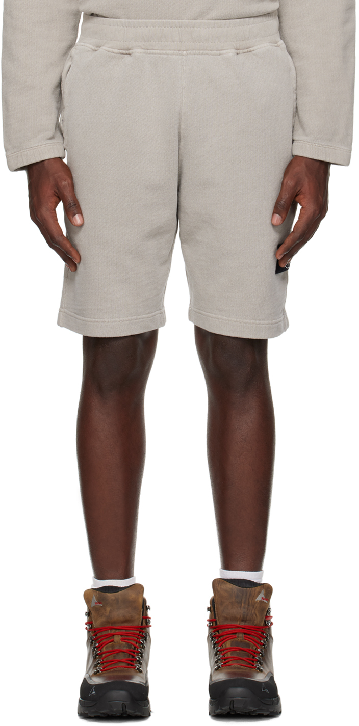 Stone Island Gray Patch Shorts In V0064 Dust