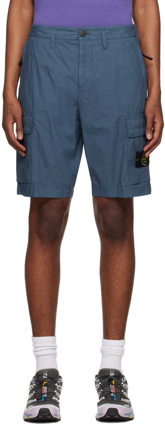Blue Patch Cargo Shorts