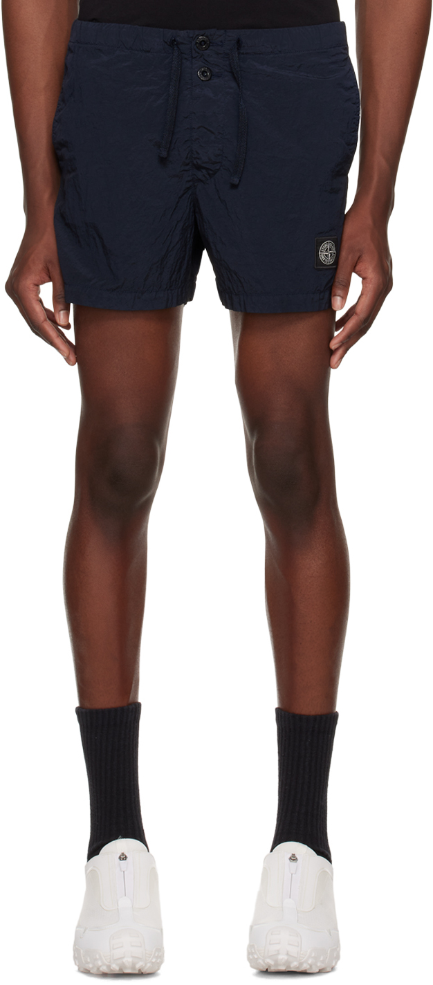 Navy Patch Swim Shorts