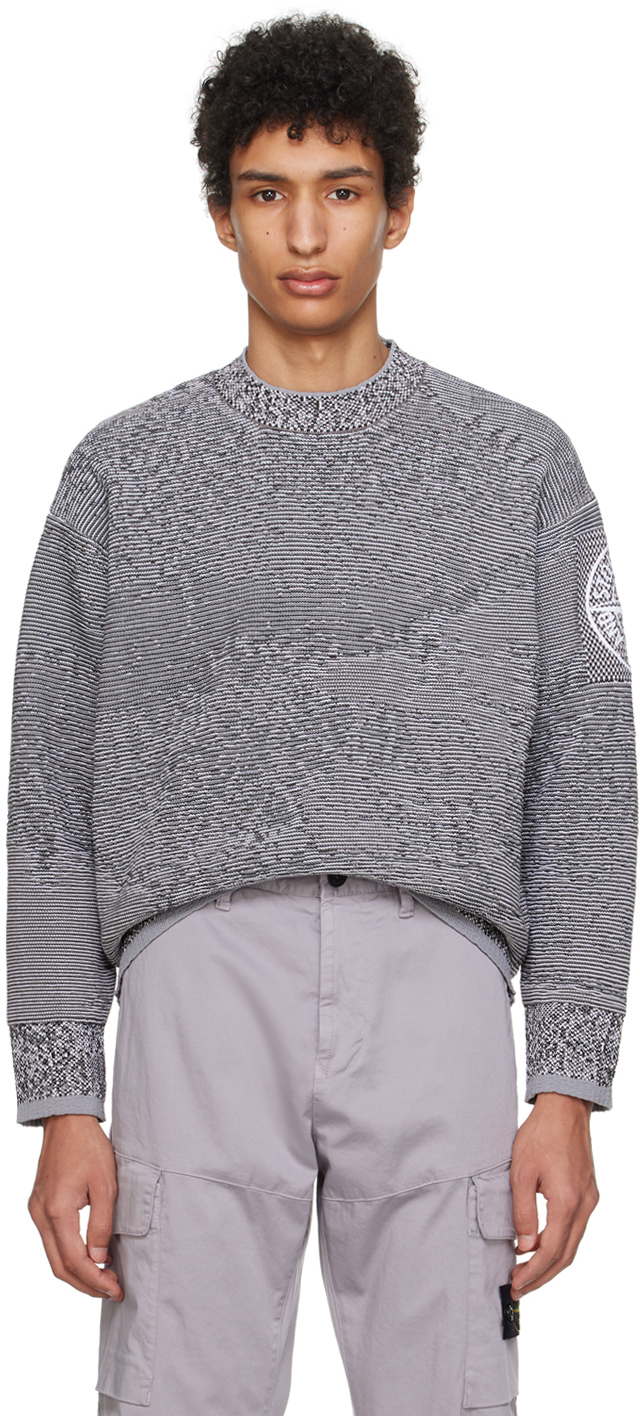 Shop Stone Island Gray Mock Neck Sweater In V0064 Dust