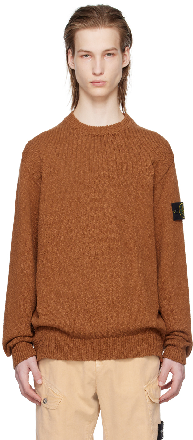 Shop Stone Island Brown Patch Sweater In V0013 Rust