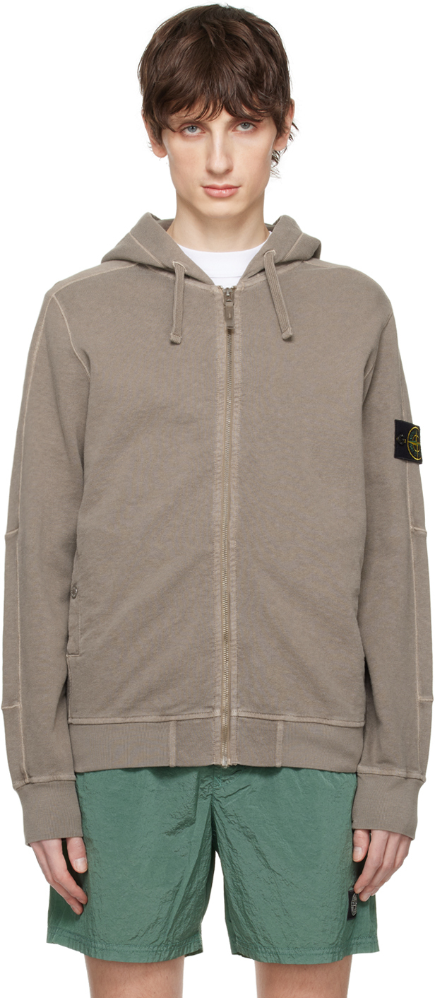 Stone Island Gray Patch Hoodie SSENSE