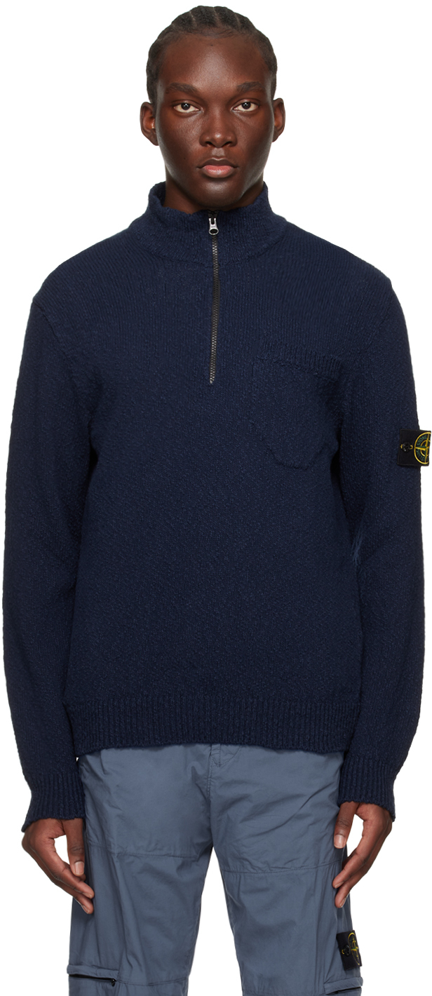 Navy Patch Sweater