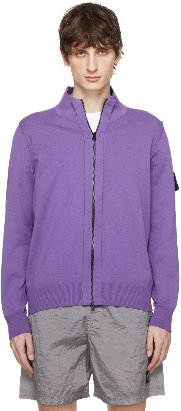 Stone Island Purple Patch Sweater In V0047 - Lavender