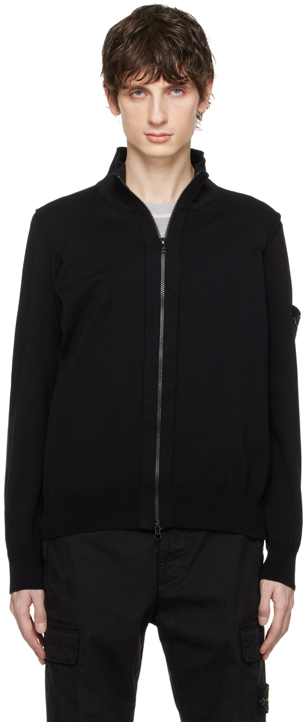 Stone Island Black Patch Jumper In V0029 - Black