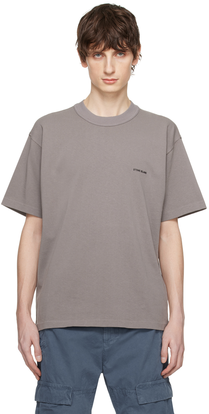 Stone Island Gray Bonded T-shirt In V0092 Dove Grey