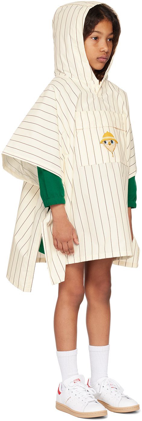 MINI RODINI KIDS OFF-WHITE OWL RAIN COAT