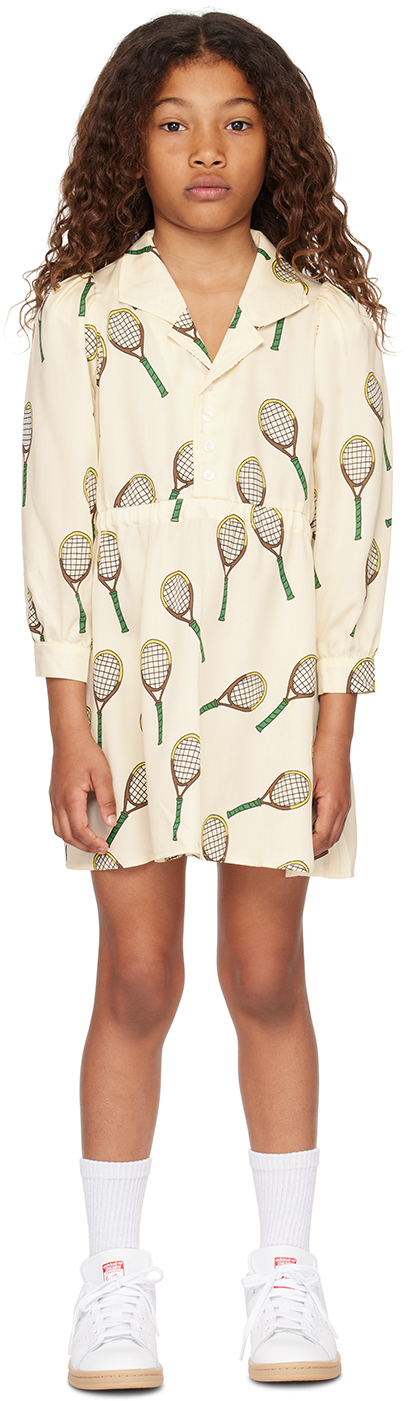 Mini Rodini Kids Off-white Tennis Dress In Offwhite