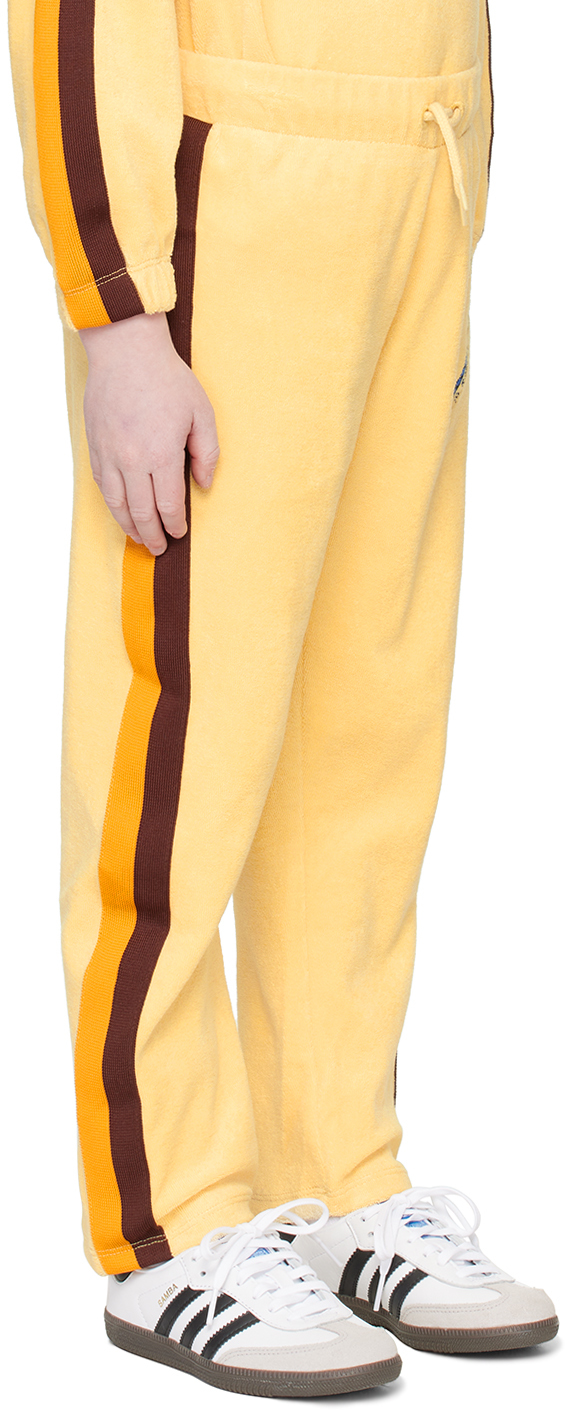 Shop Mini Rodini Kids Yellow Tennis Embroidered Sweatpants