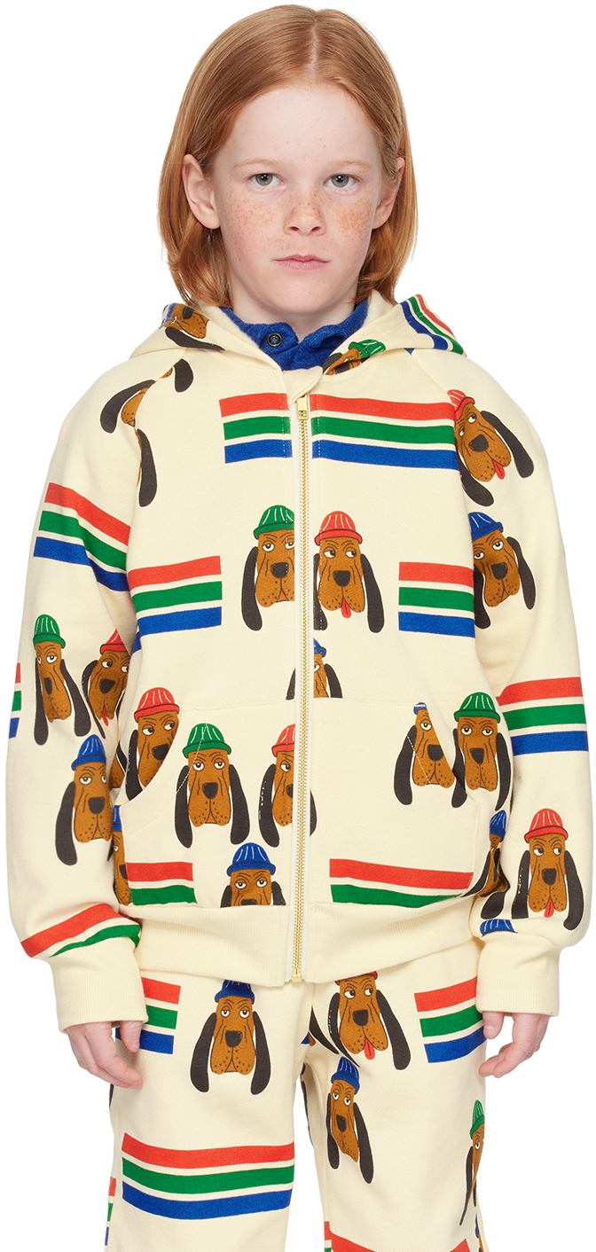 Mini Rodini Kids Off White Bloodhound Hoodie