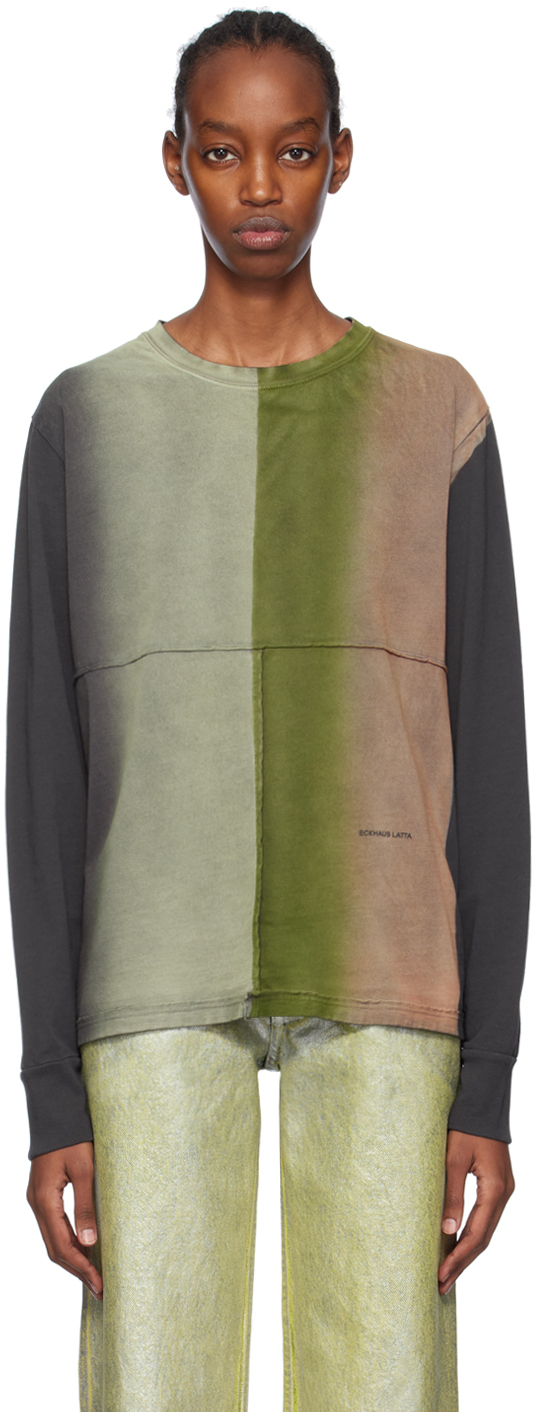 Eckhaus Latta Multicolor Lapped Long Sleeve T-shirt In Inky