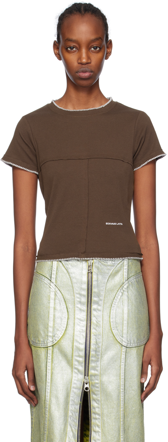 Brown Printed T-Shirt