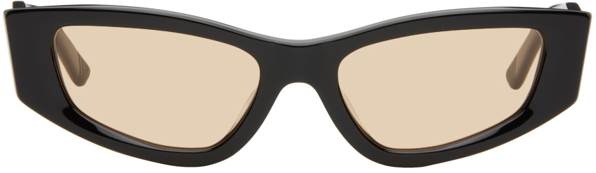 Eckhaus Latta Ssense Exclusive Black 'the Tilt' Sunglasses In Black/orange