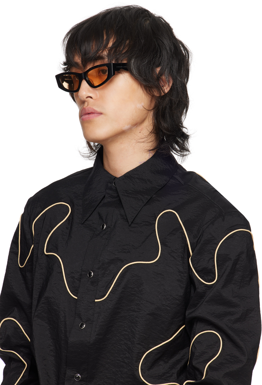 Eckhaus Latta SSENSE Exclusive Black 'The Tilt' Sunglasses Smart