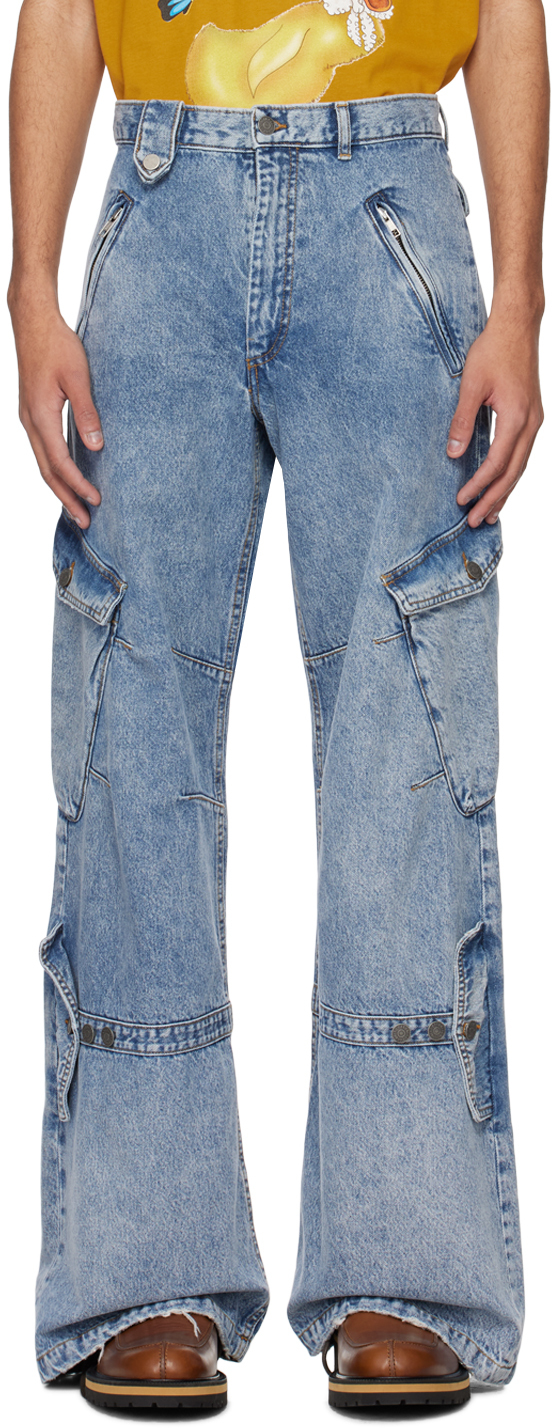 Blue Cargo Pocket Jeans