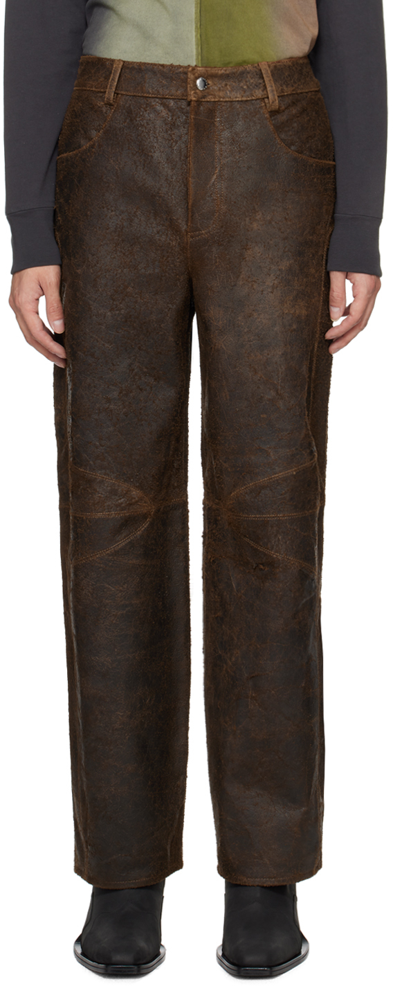 Brown Hide Leather Pants