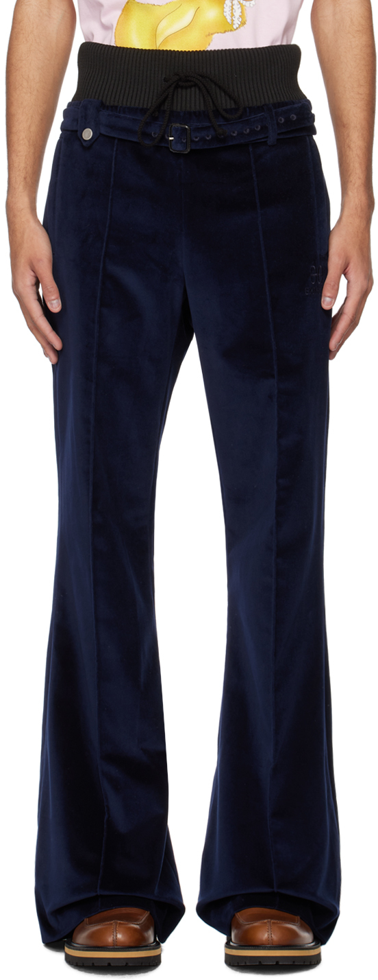 Black & Navy Tailored Track Pants