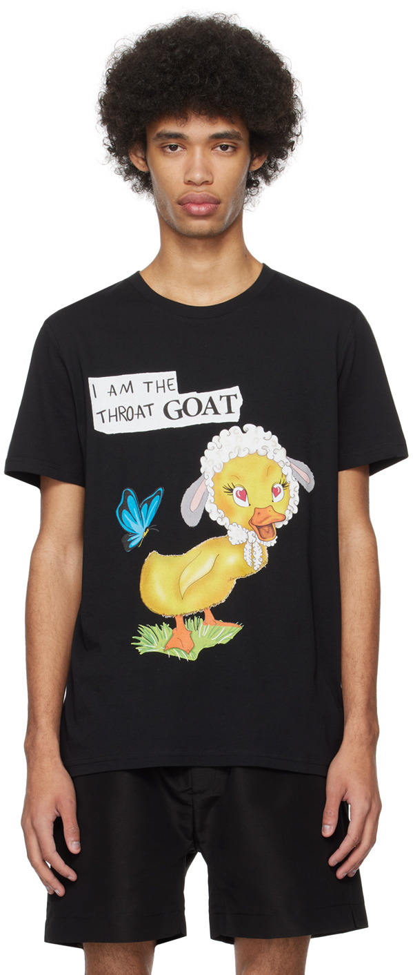 Black Goat T-Shirt by EGONlab on Sale